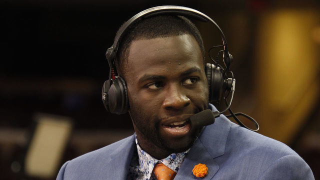 CLEVELAND, OH - JUNE 11: Draymond Green #23 of the Golden State Warriors appears on NBA TV after Game Four of the 2015 NBA Finals between the Cleveland Cavaliers and the Golden State Warriors on June 11, 2015 at Quicken Loans Arena in Cleveland. Ohio. Mandatory Copyright Notice: Copyright 2015 NBAE