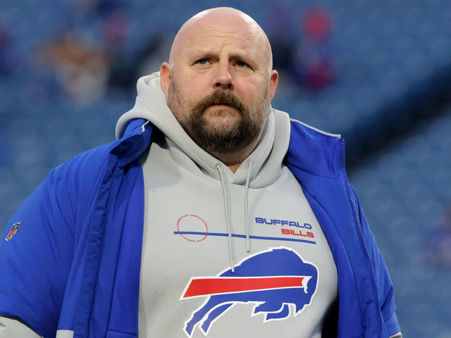 ORCHARD PARK, NY - JANUARY 09: Buffalo Bills offensive coordinator Brian Daboll on the field before a game against the New York Jets at Highmark Stadium on January 9, 2022 in Orchard Park, New York.