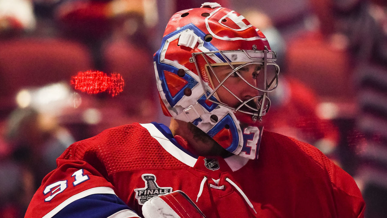 MONTREAL, QC - JULY 05: Look on Montreal Canadiens goalie Carey Price (31) during the NHL Stanley Cup Playoffs Final game 4 between the Tampa Bay Lightning versus the Montreal Canadiens on July 05, 2021, at Bell Centre in Montreal, QC