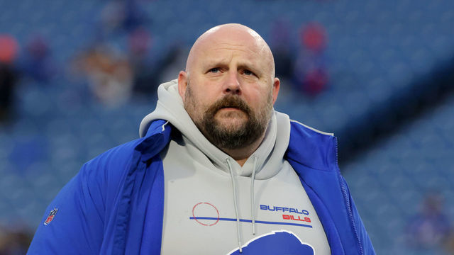 ORCHARD PARK, NY - JANUARY 09: Buffalo Bills offensive coordinator Brian Daboll on the field before a game against the New York Jets at Highmark Stadium on January 9, 2022 in Orchard Park, New York.