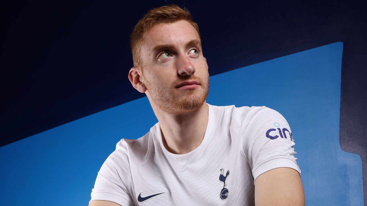 ENFIELD, ENGLAND - JANUARY 31: Tottenham Hotspur new signing Dejan Kulusevski poses for a photo at Tottenham Hotspur Training Centre on January 31, 2022 in Enfield, England.