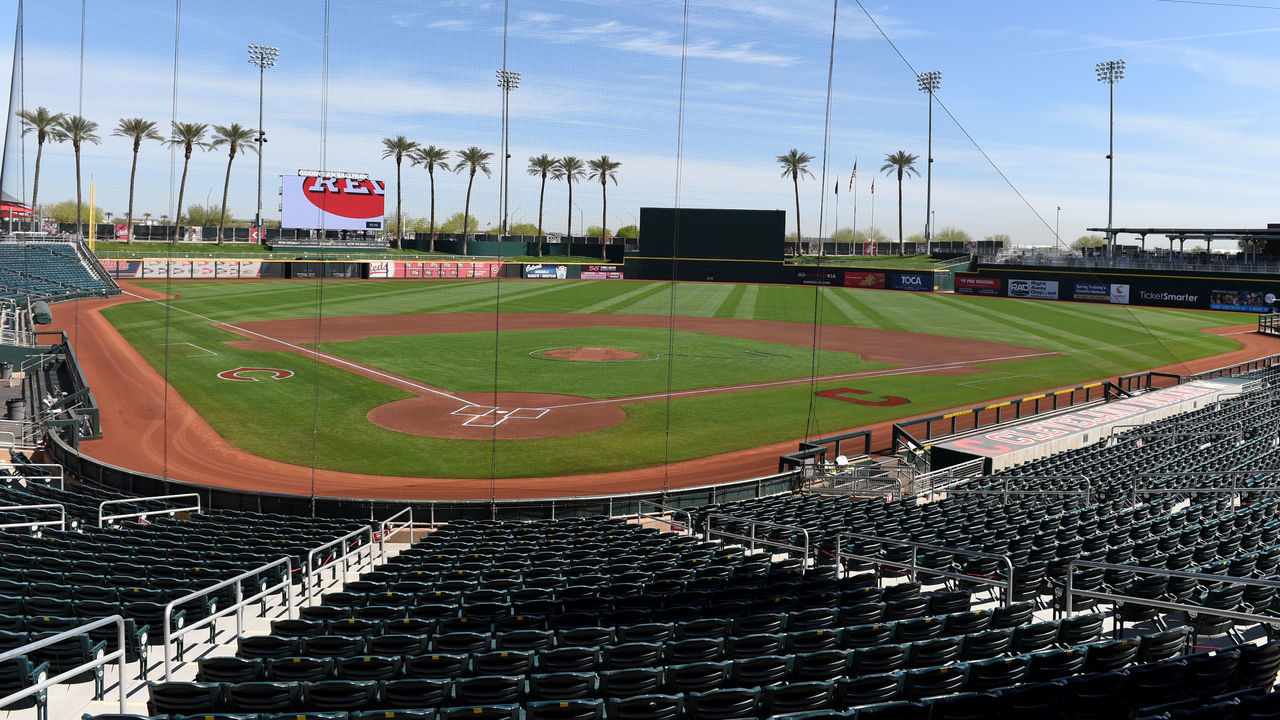 GOODYEAR, ARIZONA - MARCH 29: A general view of Goodyear Ballpark prior to a spring training game between the Cincinnati Reds and the Seattle Mariners on March 29, 2021 in Goodyear, Arizona.