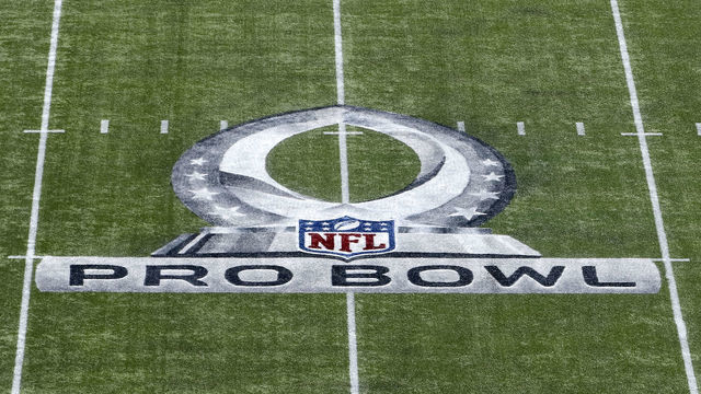 ORLANDO, FL - JANUARY 28: A general view of the Pro Bowl Logo on the field at Camping World Stadium before the start of 2018 Pro Bowl Game between the AFC Team against the NFC Team on January 28, 2018 in Orlando, Florida.