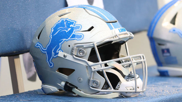 SEATTLE, WASHINGTON - JANUARY 02: A general view of a Detroit Lions helmet before a game against the Seattle Seahawks at Lumen Field on January 02, 2022 in Seattle, Washington.