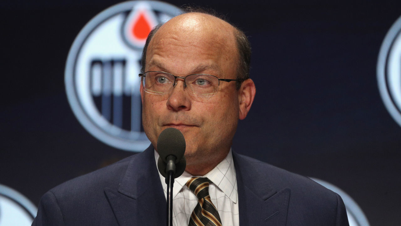 CHICAGO, IL - JUNE 23: General manager Peter Chiarelli of the Edmonton Oilers speaks onstage during Round One of the 2017 NHL Draft at United Center on June 23, 2017 in Chicago, Illinois.