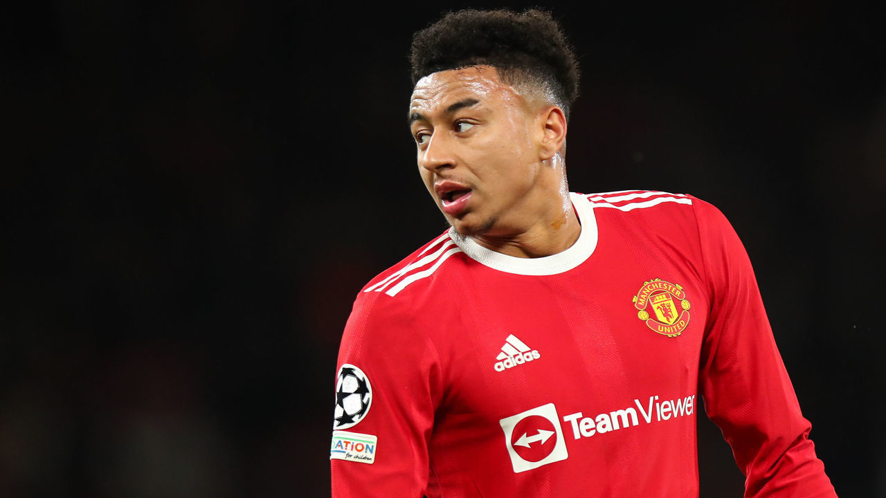 MANCHESTER, ENGLAND - DECEMBER 08: Jesse Lingard of Manchester United during the UEFA Champions League group F match between Manchester United and BSC Young Boys at Old Trafford on December 8, 2021 in Manchester, United Kingdom.