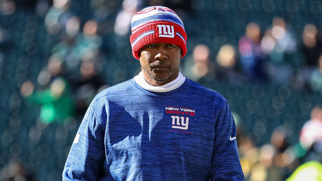 PHILADELPHIA, PA - DECEMBER 26: Defensive coordinator Patrick Graham of the New York Giants looks on before the game at Lincoln Financial Field on December 26, 2021 in Philadelphia, Pennsylvania. .