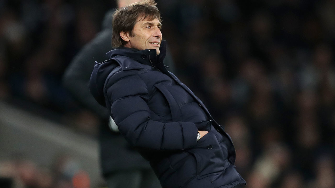 LONDON, ENGLAND - FEBRUARY 05: Antonio Conte, Manager of Tottenham Hotspur reacts during the Emirates FA Cup Fourth Round match between Tottenham Hotspur and Brighton & Hove Albion at Tottenham Hotspur Stadium on February 05, 2022 in London, England.