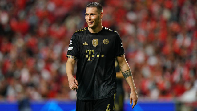 LISBON, PORTUGAL - OCTOBER 20: Niklas Sule of FC Bayern Munchen during the Group E - UEFA Champions League match between SL Benfica and Bayern Munchen at Estadio da Luz on October 20, 2021 in Lisbon, Portugal.