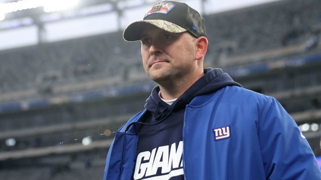 EAST RUTHERFORD, NEW JERSEY - JANUARY 09: Head Coach Joe Judge of the New York Giants leaves the field after being defeated by the Washington Football Team 22-7 at MetLife Stadium on January 09, 2022 in East Rutherford, New Jersey.