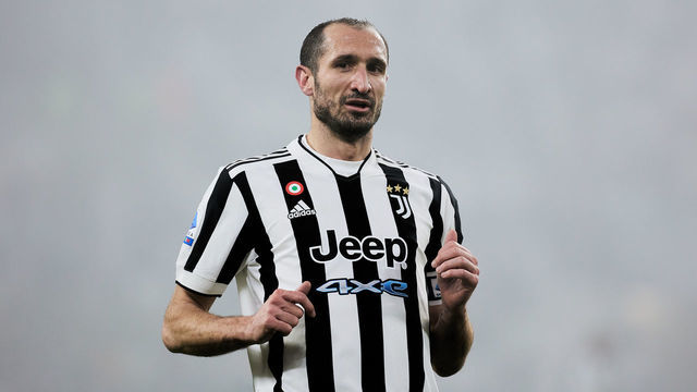 TURIN, ITALY - FEBRUARY 06: Giorgio Chiellini of Juventus looks on during the Serie A match between Juventus and Hellas Verona at Allianz Stadium on February 06, 2022 in Turin, Italy.