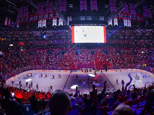MONTREAL, QC - JULY 2: Fans cheer prior to the Game Three of the Stanley Cup Final of the 2021 Stanley Cup Playoffs between the Montreal Canadiens and the Tampa Bay Lightning at the Bell Centre on July 2, 2021 in Montreal, Quebec, Canada.