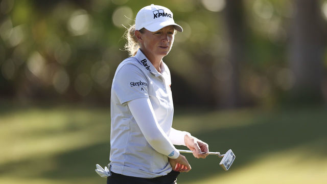 FORT MYERS, FLORIDA - FEBRUARY 04: Stacy Lewis looks on from the 7th green during the second round of the LPGA Drive On Championship at Crown Colony Golf & Country Club on February 04, 2022 in Fort Myers, Florida.