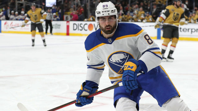 LAS VEGAS, NEVADA - FEBRUARY 01: Alex Tuch #89 of the Buffalo Sabres skates during the second period of a game against the Vegas Golden Knights at T-Mobile Arena on February 01, 2022 in Las Vegas, Nevada.