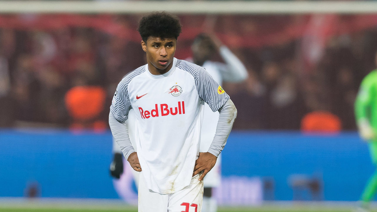 LILLE, FRANCE - NOVEMBER 23: (BILD OUT) Karim Adeyemi of RB Salzburg looks on during the UEFA Champions League group G match between Lille OSC and RB Salzburg at Stade Pierre-Mauroy on November 23, 2021 in Lille, France.