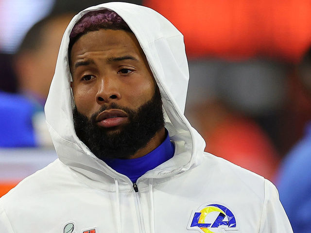 INGLEWOOD, CALIFORNIA - FEBRUARY 13: Odell Beckham Jr. #3 of the Los Angeles Rams looks on from the bench area in the fourth quarter against the Cincinnati Bengals during Super Bowl LVI at SoFi Stadium on February 13, 2022 in Inglewood, California.
