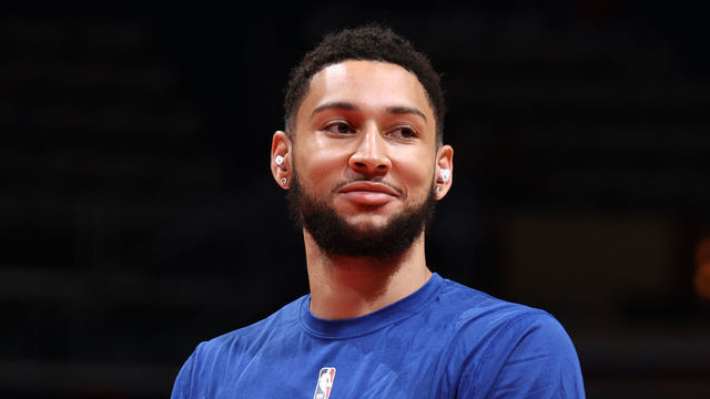 WASHINGTON, DC - MAY 31: Ben Simmons #25 of the Philadelphia 76ers smiles before the game against the Washington Wizards during Round 1, Game 4 of the 2021 NBA Playoffs on May 31, 2021 at Capital One Arena in Washington, DC. Mandatory Copyright Notice: Copyright 2021 NBAE