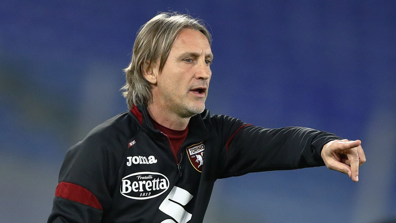 ROME, ITALY - MAY 18: (BILD ZEITUNG OUT) Head coach Davide Nicola of Torino FC gestures during the Serie A match between SS Lazio and Torino FC at Stadio Olimpico on March 2, 2021 in Rome, Italy. The match, despite it's not postponed by Lega Serie A, will not be played as Torino team need to observe a home quarantine until midnight on Tuesday due to Covd-19.
