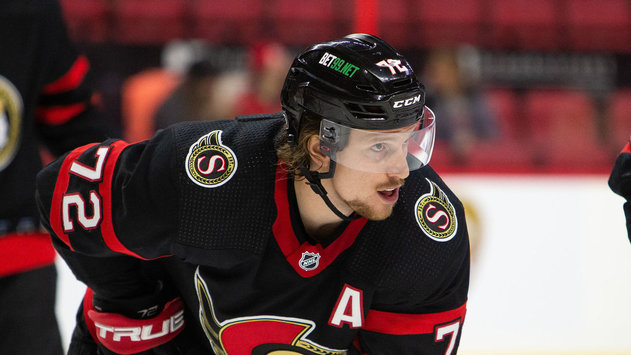 OTTAWA, ON - FEBRUARY 8: Thomas Chabot #72 of the Ottawa Senators skates against the Carolina Hurricanes at Canadian Tire Centre on February 8, 2022 in Ottawa, Ontario, Canada.