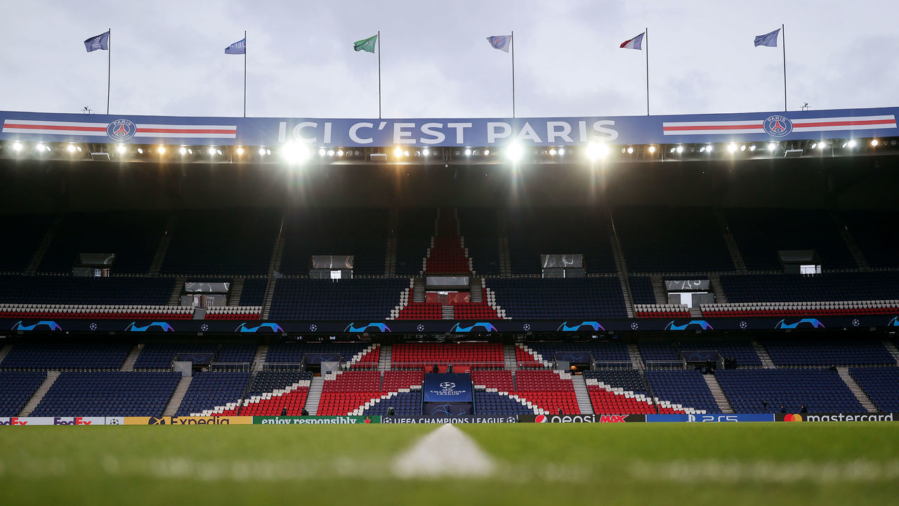 PARIS, FRANCE - FEBRUARY 15: A general view inside the stadium prior to the UEFA Champions League Round Of Sixteen Leg One match between Paris Saint-Germain and Real Madrid at Parc des Princes on February 15, 2022 in Paris, France.