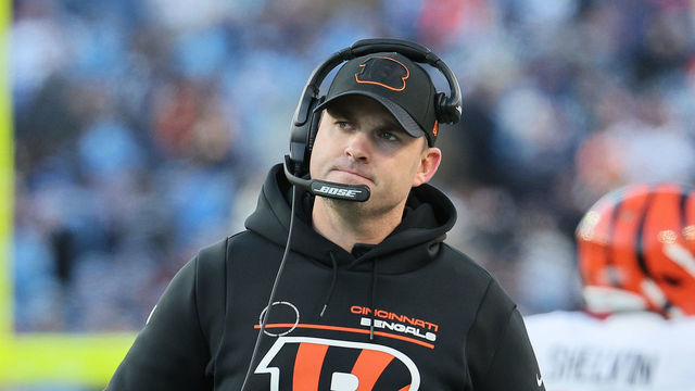 NASHVILLE, TENNESSEE - JANUARY 22: Zac Taylor the head coach of the Cincinnati Bengals against the Tennessee Titans during the AFC Divisional Playoff at Nissan Stadium on January 22, 2022 in Nashville, Tennessee.