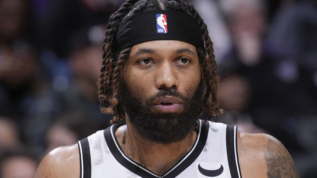 SACRAMENTO, CA - FEBRUARY 2: DeAndre' Bembry #95 of the Brooklyn Nets looks on during the game against the Sacramento Kings on February 2, 2022 at Golden 1 Center in Sacramento, California. NOTE TO USER: User expressly acknowledges and agrees that, by downloading and or using this photograph, User is consenting to the terms and conditions of the Getty Images Agreement. Mandatory Copyright Notice: Copyright 2022 NBAE