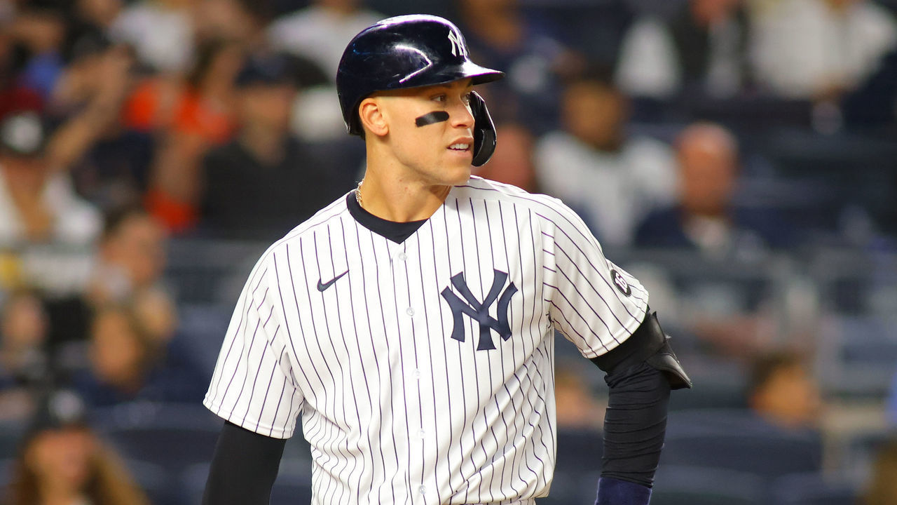 NEW YORK, NEW YORK - OCTOBER 01: Aaron Judge #99 of the New York Yankees in action against the Tampa Bay Rays at Yankee Stadium on October 01, 2021 in New York City. Tampa Bay Rays defeated the New York Yankees 4-3.