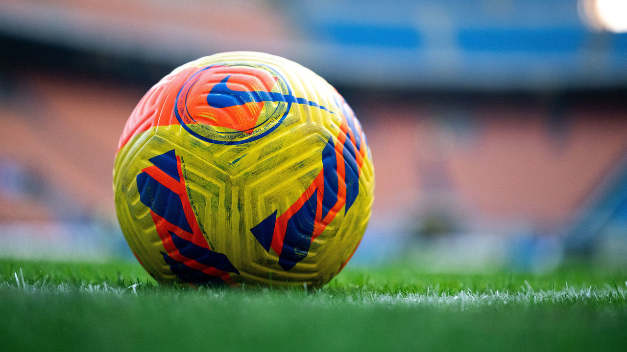 MILAN, ITALY - DECEMBER 22: General view of Nike ball prior to the Serie A match between FC Internazionale and Torino FC at Stadio Giuseppe Meazza on December 22, 2021 in Milan, Italy.