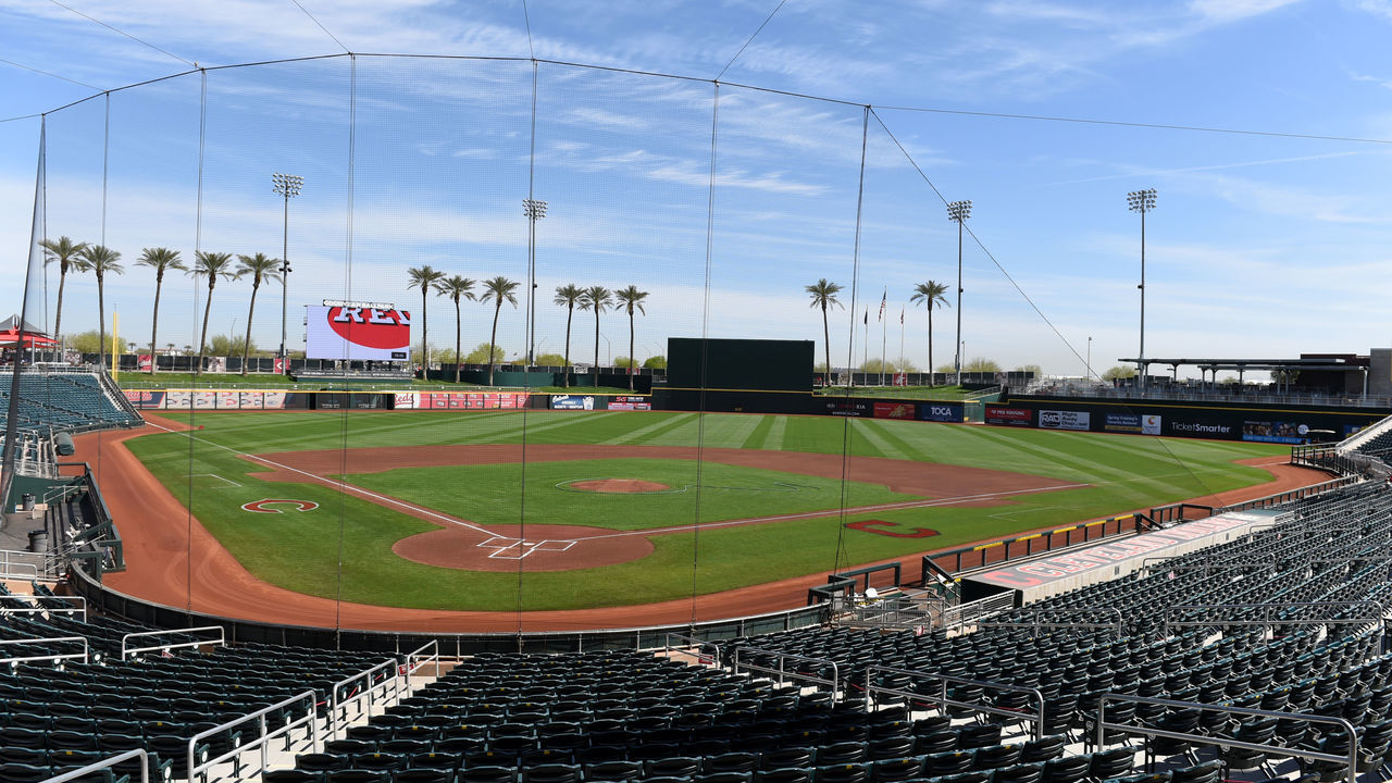 GOODYEAR, ARIZONA - MARCH 29: A general view of Goodyear Ballpark prior to a spring training game between the Cincinnati Reds and the Seattle Mariners on March 29, 2021 in Goodyear, Arizona.
