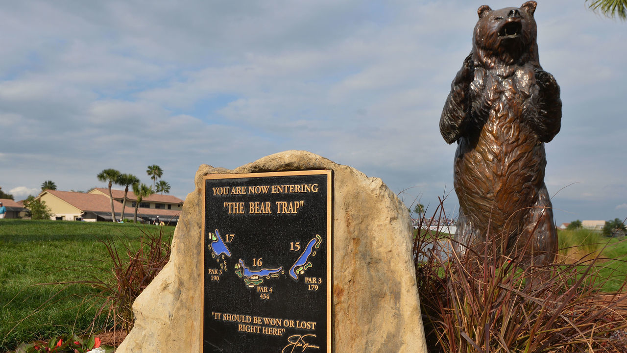 PALM BEACH GARDENS, FL - FEBRUARY 27: A sign displays the Bear Trap during the first round of The Honda Classic at PGA National Resort and Spa on February 27, 2014 in Palm Beach Gardens, Florida.
