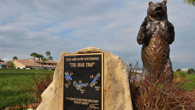 PALM BEACH GARDENS, FL - FEBRUARY 27: A sign displays the Bear Trap during the first round of The Honda Classic at PGA National Resort and Spa on February 27, 2014 in Palm Beach Gardens, Florida.