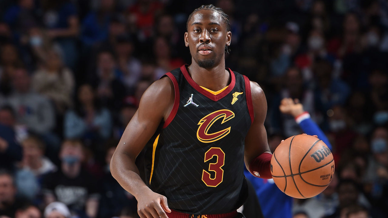 PHILADELPHIA, PA - FEBRUARY 12: Caris LeVert #3 of the Cleveland Cavaliers dribbles the ball during the game against the Philadelphia 76ers on February 12, 2022 at the Wells Fargo Center in Philadelphia, Pennsylvania NOTE TO USER: User expressly acknowledges and agrees that, by downloading and/or using this Photograph, user is consenting to the terms and conditions of the Getty Images License Agreement. Mandatory Copyright Notice: Copyright 2022 NBAE