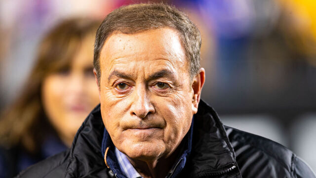 PITTSBURGH, PA - DECEMBER 15: Sunday Night Football commentator Al Michaels looks on during the NFL football game between the Buffalo Bills and the Pittsburgh Steelers on December 15, 2019 at Heinz Field in Pittsburgh, PA.