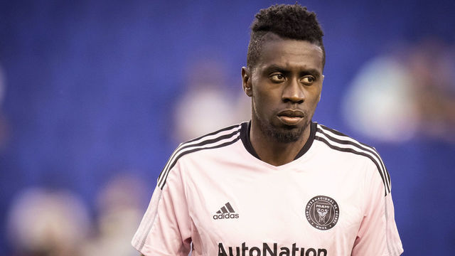 HARRISON, NJ - JULY 17: Blaise Matuidi #8 of Inter Miami during warms up after a severe weather alert stopped warm ups before the start of the match against New York Red Bulls at Red Bull Arena on July 17, 2021 in Harrison, New Jersey.
