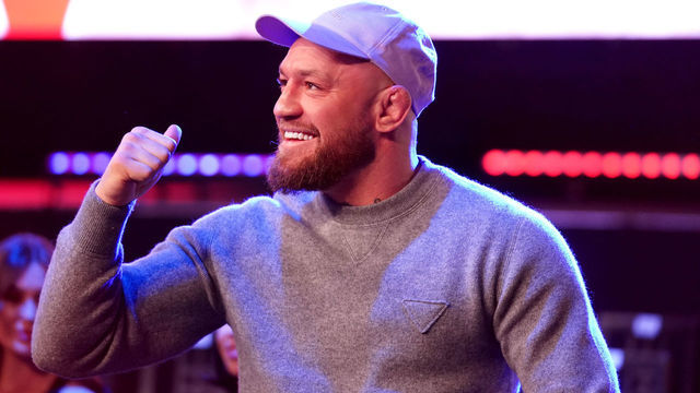 Conor McGregor gestures to the crowd at 3Arena, Dublin. Picture date: Friday February 25, 2022.