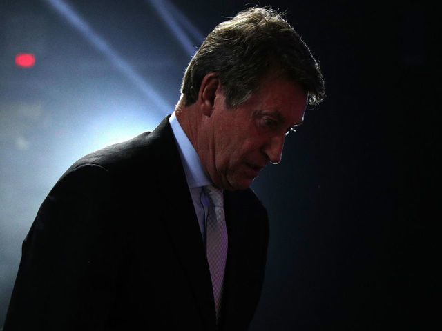 VANCOUVER, BRITISH COLUMBIA - JUNE 21: Former NHL player Wayne Gretzky of the Edmonton Oilers walks onstage during the first round of the 2019 NHL Draft at Rogers Arena on June 21, 2019 in Vancouver, Canada.