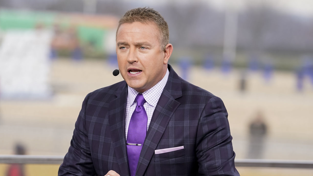ATLANTA, GA - DECEMBER 07: Kirk Herbstreit at ESPN College Game Day during a game between Georgia Bulldogs and LSU Tigers at Mercedes Benz Stadium on December 7, 2019 in Atlanta, Georgia.
