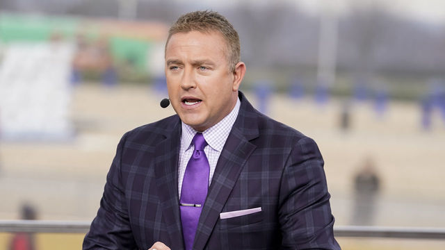 ATLANTA, GA - DECEMBER 07: Kirk Herbstreit at ESPN College Game Day during a game between Georgia Bulldogs and LSU Tigers at Mercedes Benz Stadium on December 7, 2019 in Atlanta, Georgia.