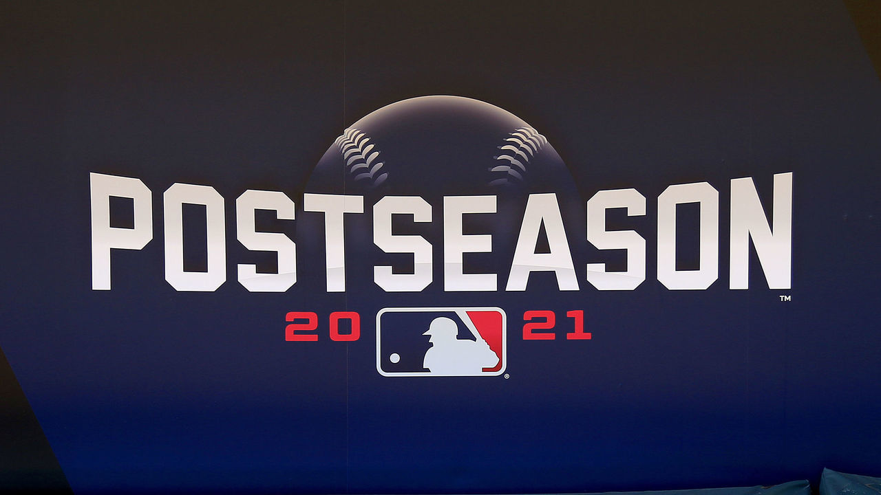 ATLANTA, GA - OCTOBER 10: Post Season logos during Atlanta Braves practice for the NLDS game 3 on October 10, 2021 at Suntrust Park in Atlanta, Georgia.