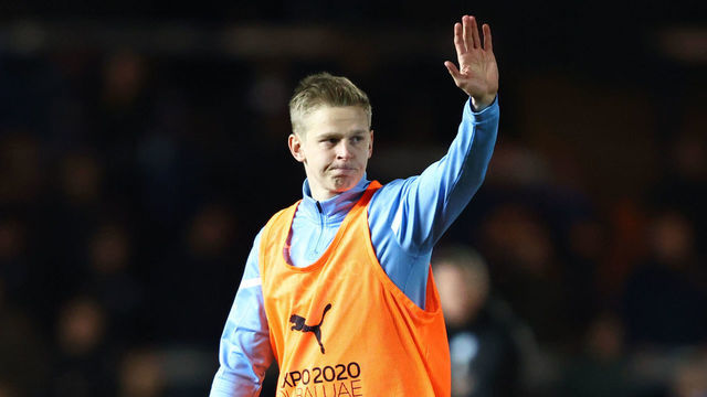 PETERBOROUGH, ENGLAND - MARCH 01: Oleksandr Zinchenko of Manchester City during the Emirates FA Cup Fifth Round match between Peterborough United and Manchester City at Weston Homes Stadium Stadium on March 1, 2022 in Peterborough, England.