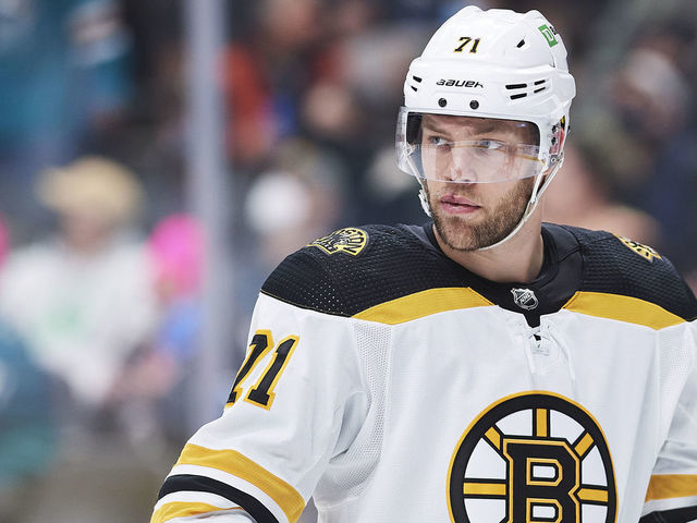SAN JOSE, CA - FEBRUARY 26: Boston Bruins left wing Taylor Hall (71) skates during a timeout during the NHL game between the San Jose Sharks and the Boston Bruins on February 26, 2022 at SAP Center in San Jose, CA.