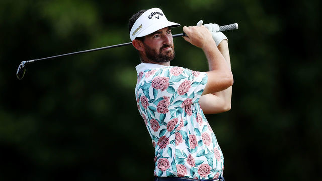 RIO GRANDE, PUERTO RICO - MARCH 03: Chase Seiffert plays his shot on the 18th hole during the first round of the Puerto Rico Open at Grand Reserve Golf Club on March 03, 2022 in Rio Grande, .