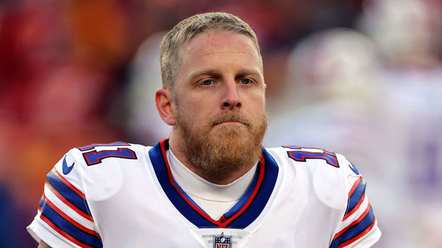 KANSAS CITY, MISSOURI - JANUARY 23: Cole Beasley #11 of the Buffalo Bills looks on prior to the AFC Divisional Playoff game against the Kansas City Chiefs at Arrowhead Stadium on January 23, 2022 in Kansas City, Missouri.