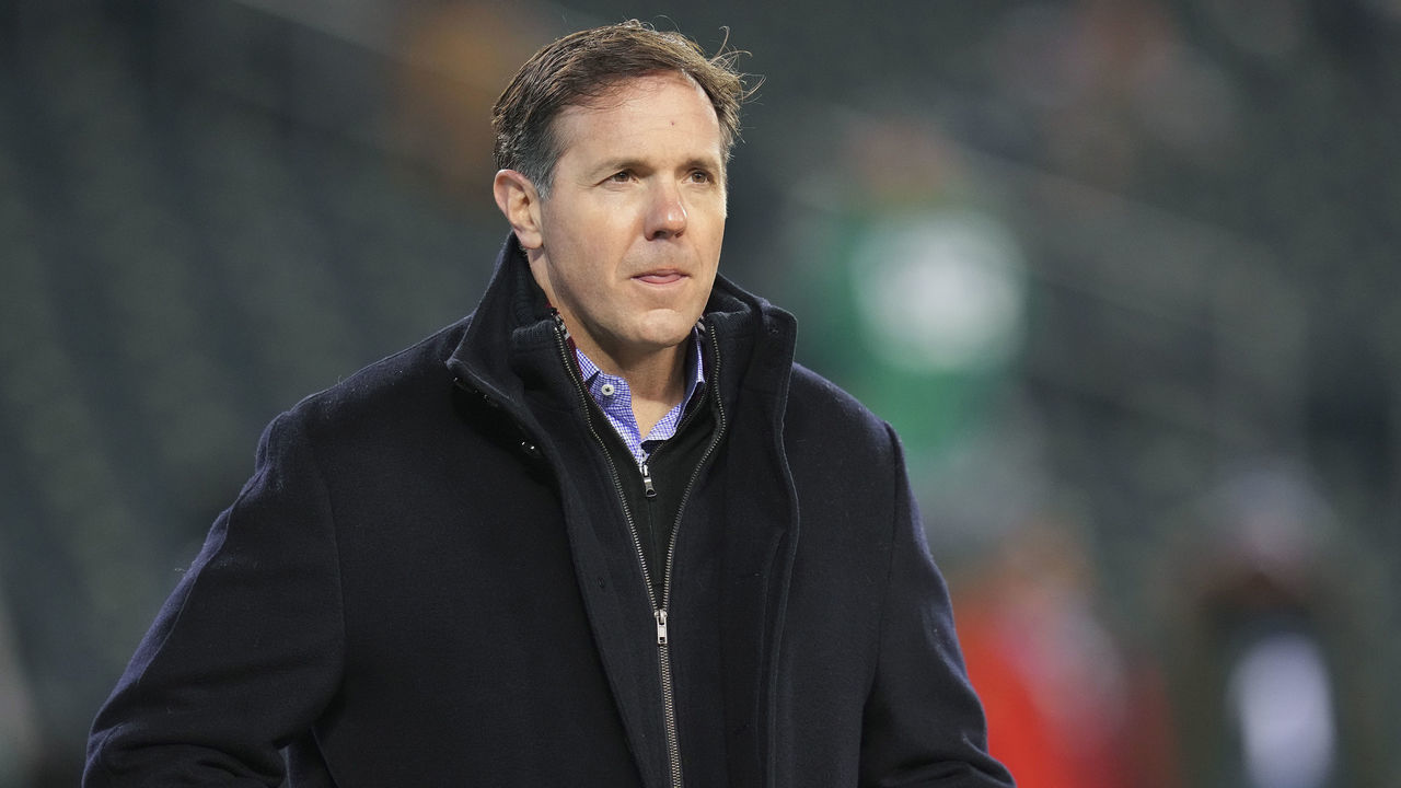 PHILADELPHIA, PA - JANUARY 08: ESPN Monday Night Football announcer Brian Griese looks on prior to the game between the Dallas Cowboys and Philadelphia Eagles at Lincoln Financial Field on January 8, 2022 in Philadelphia, Pennsylvania.