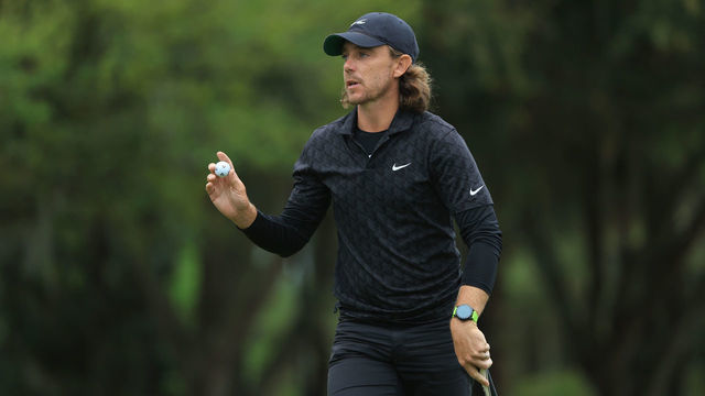 PONTE VEDRA BEACH, FLORIDA - MARCH 10: Tommy Fleetwood of England waves after putting on the third green during the first round of THE PLAYERS Championship on the Stadium Course at TPC Sawgrass on March 10, 2022 in Ponte Vedra Beach, Florida.