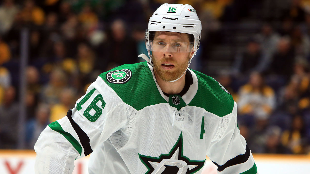 NASHVILLE, TN - MARCH 08: Dallas Stars right wing Joe Pavelski (16) is shown during the NHL game between the Nashville Predators and Dallas Stars, held on March 8, 2022, at Bridgestone Arena in Nashville, Tennessee.