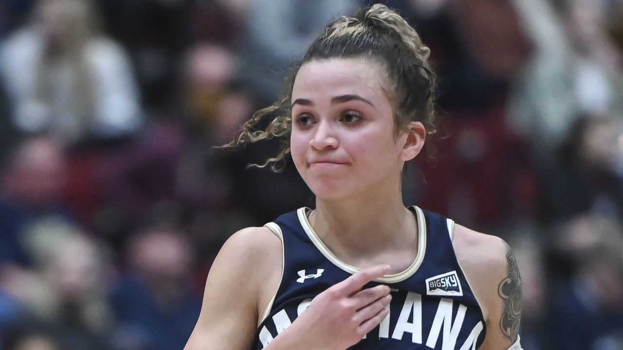 MISSOULA, MT - FEBRUARY 26: Darian White #0 of the Montana State Bobcats reacts as the clock winds down during a college basketball game against the Montana Grizzlies at Dahlberg Arena on February 26, 2022 in Missoula, Montana. Montana beat Montana State 71-57.
