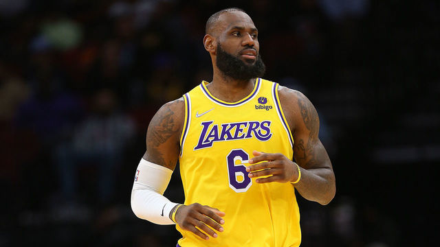 HOUSTON, TEXAS - MARCH 09: LeBron James #6 of the Los Angeles Lakers against the Houston Rockets at Toyota Center on March 09, 2022 in Houston, Texas.