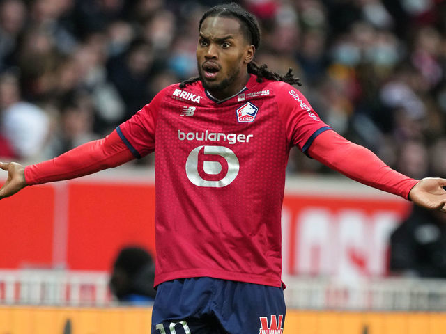 LILLE, FRANCE - MARCH 06: Renato Sanches of Lille OSC reacts during the Ligue 1 Uber Eats match between Lille OSC and Clermont Foot at Stade Pierre Mauroy on March 6, 2022 in Lille, France.