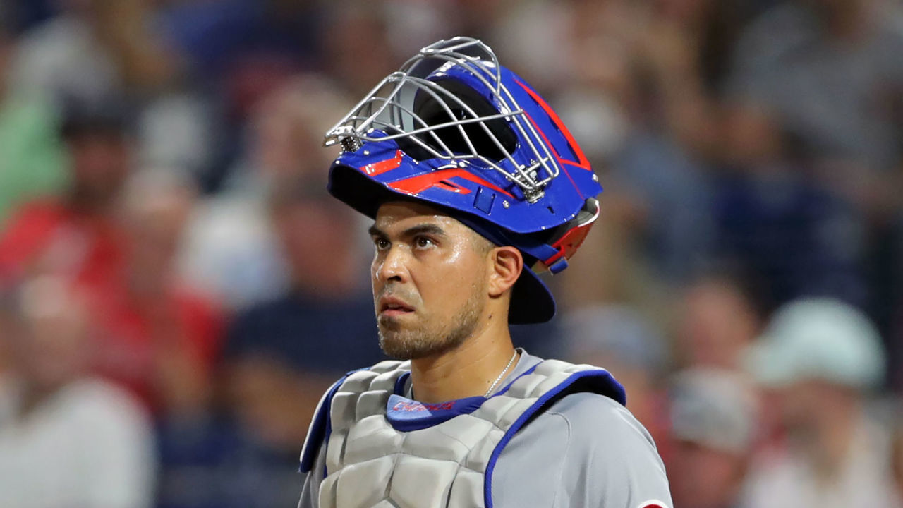 PHILADELPHIA, PA - SEPTEMBER 15: Robinson Chirinos #29 of the Chicago Cubs during a game against the Philadelphia Phillies at Citizens Bank Park on September 15, 2021 in Philadelphia, Pennsylvania. The Phillies won 6-5.
